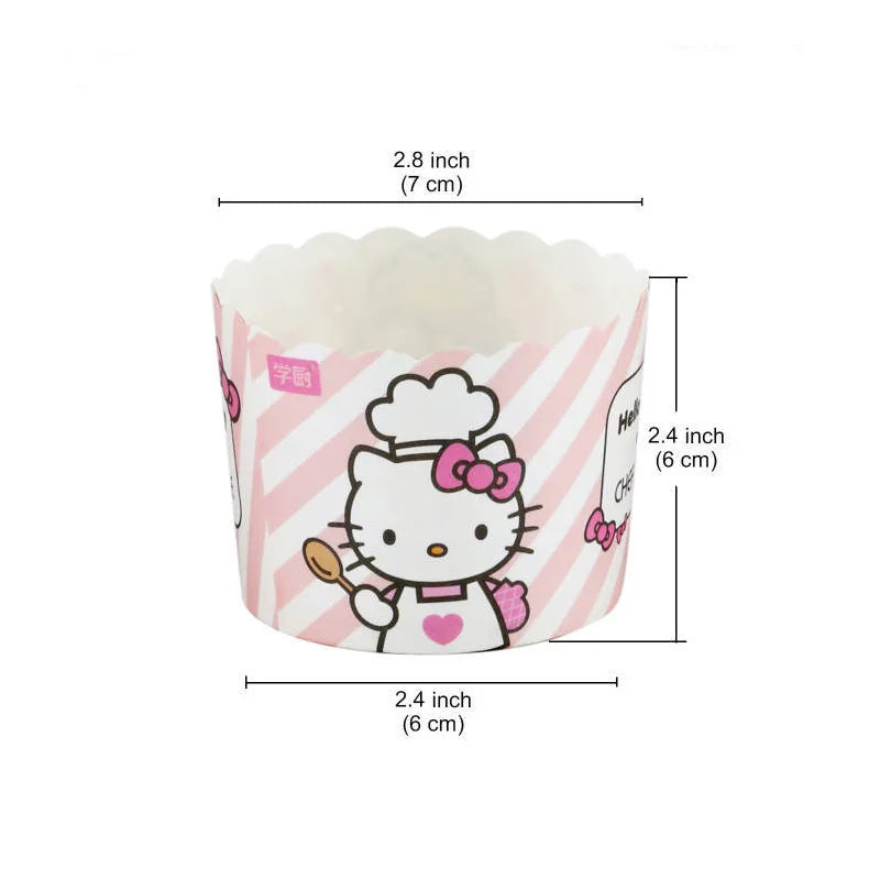 Hello Kitty 50pcs/set (25 paper wrappers+25 paper toppers)