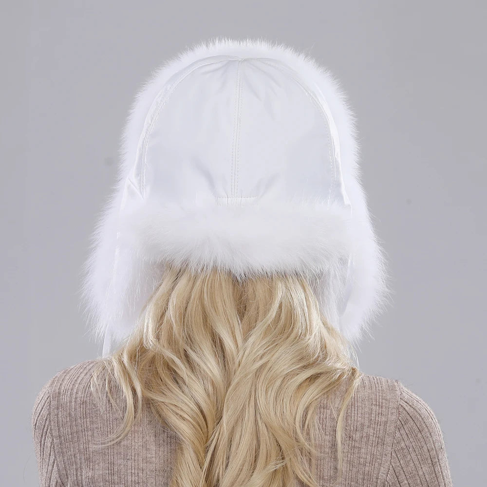 Women Fox Fur Style Winter Hat