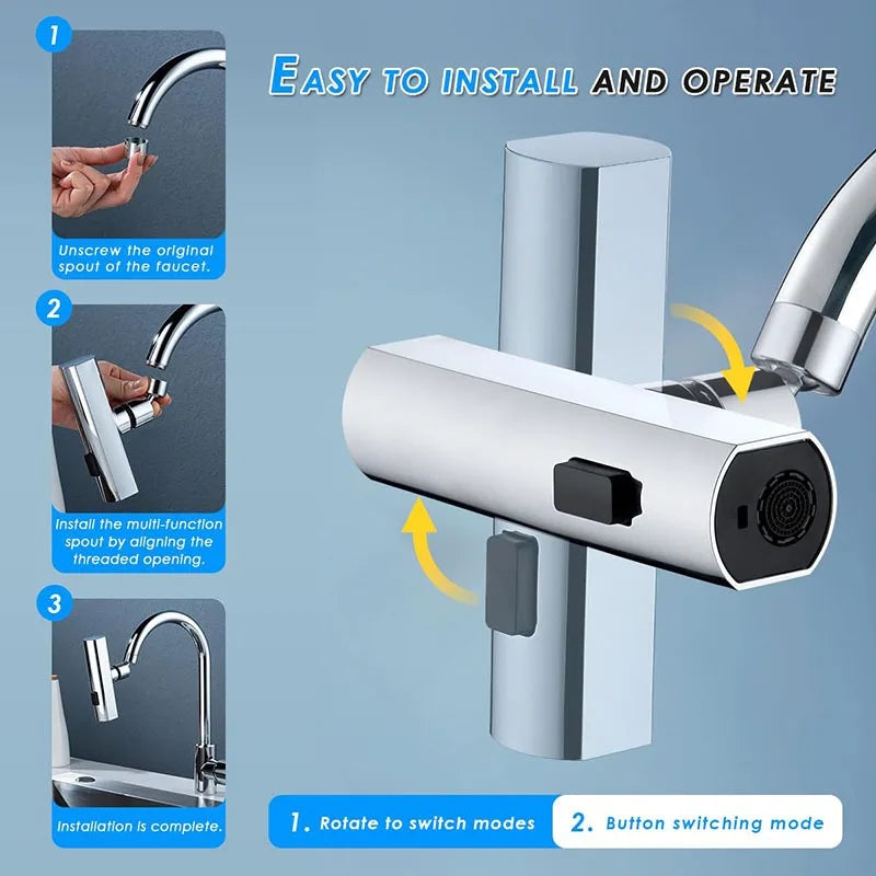 1PC Home Kitchen Faucet Flying Rain Waterfall Extension Device Universal Water Nozzle for Shower and Bath