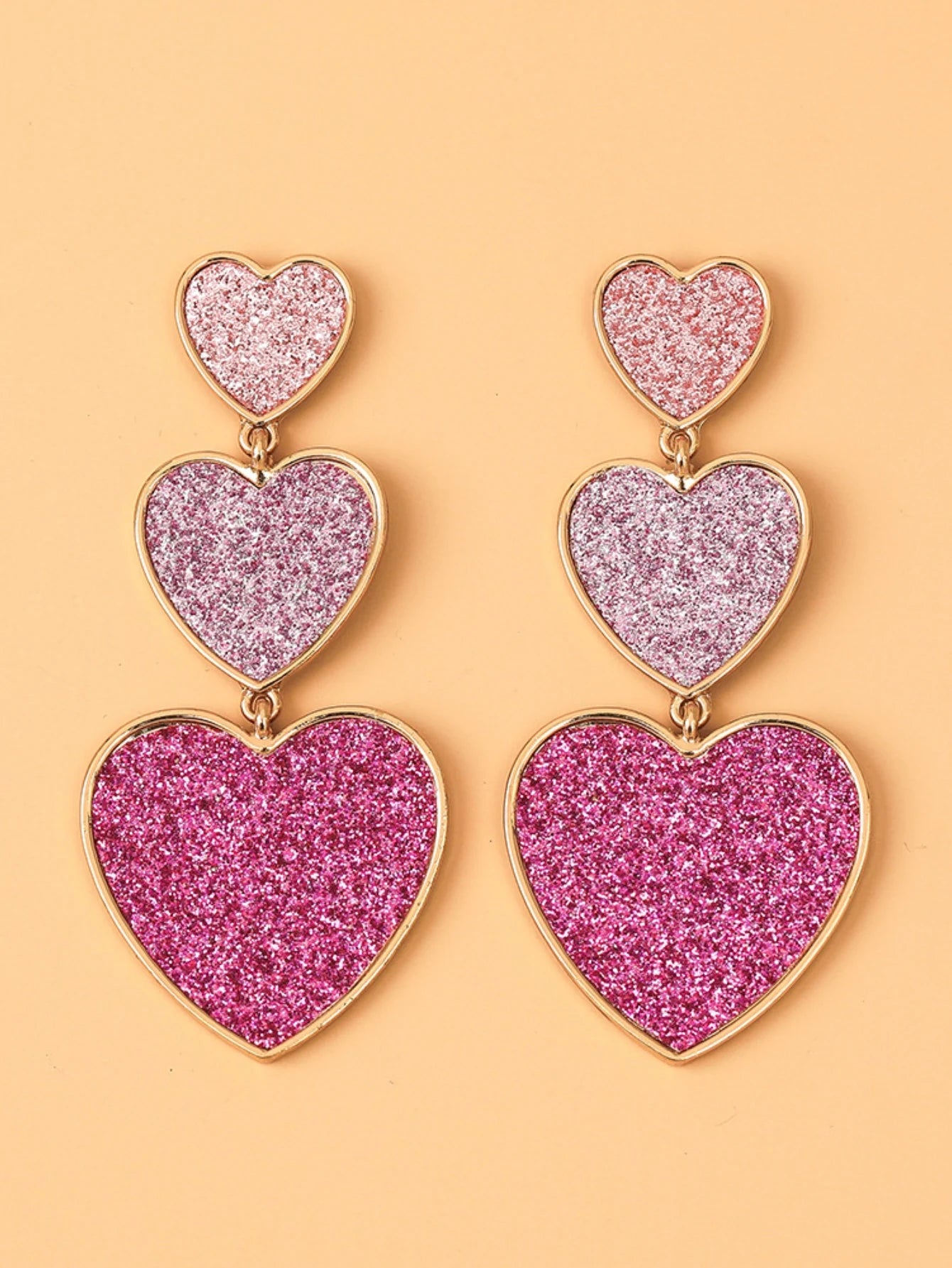 Stylish Pink Heart Homen's Earrings