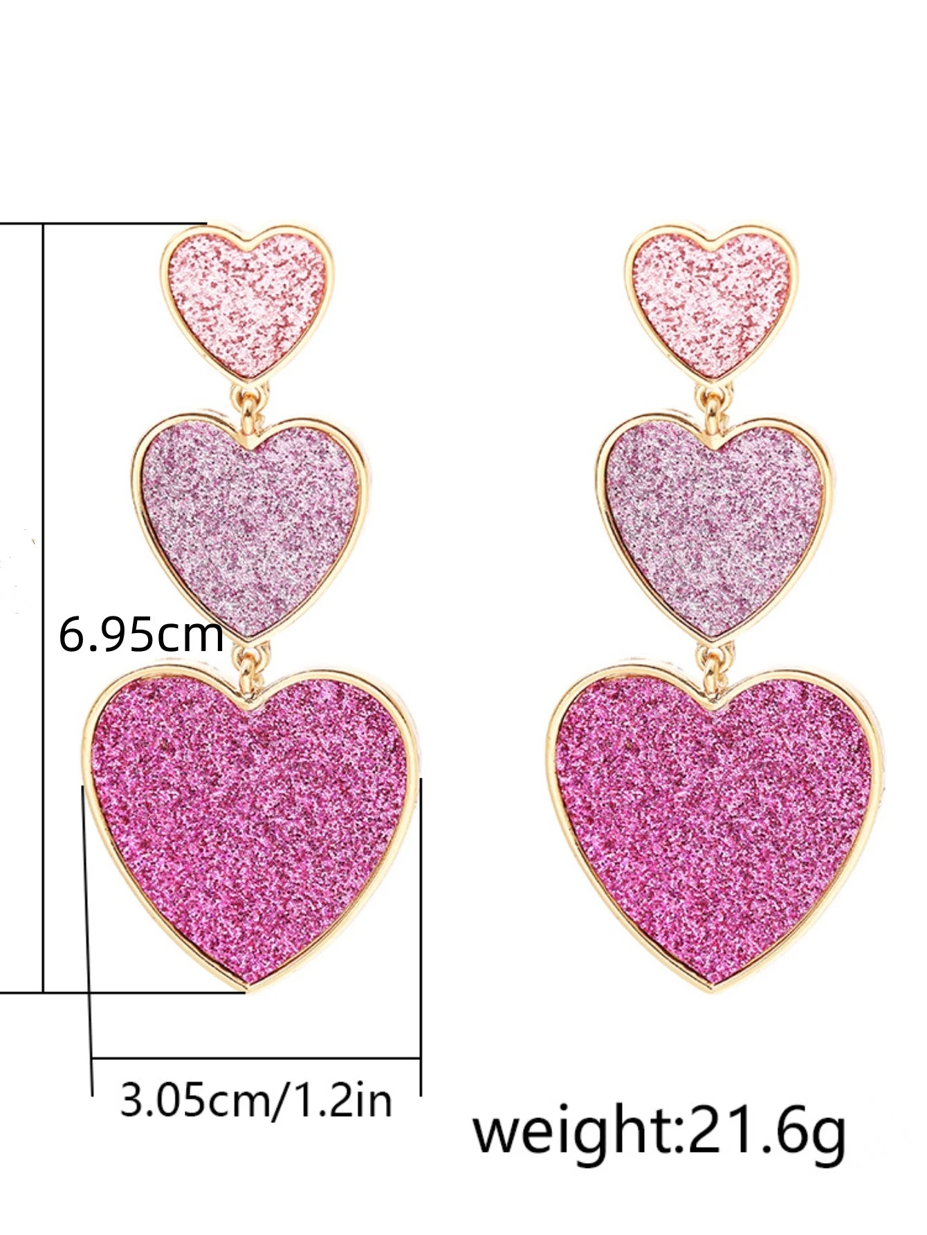 Stylish Pink Heart Homen's Earrings