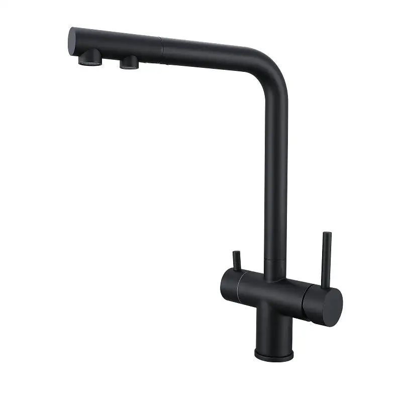 Stainless Steel Kitchen Sink Faucet- Pull Down Sprayer 2 Handle - Filter Purifier Faucet Dual Sprayer for Drinking