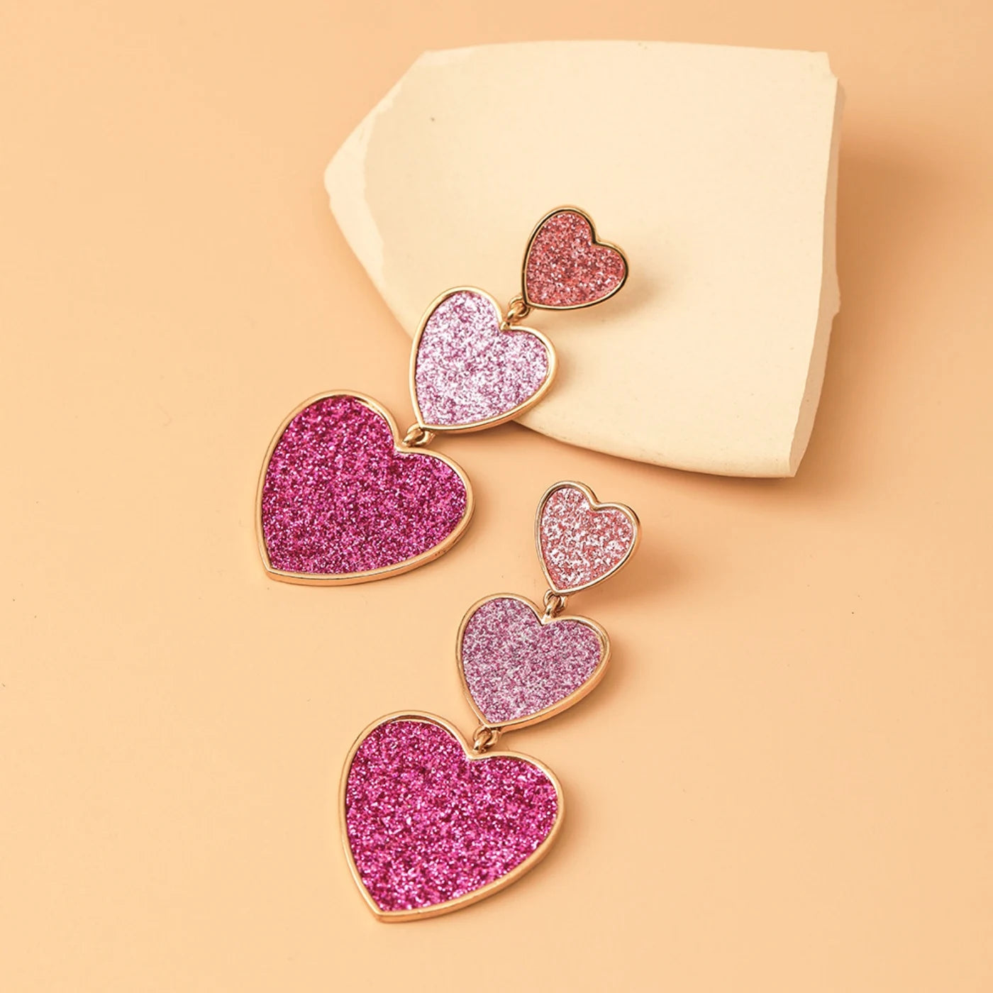 Stylish Pink Heart Homen's Earrings