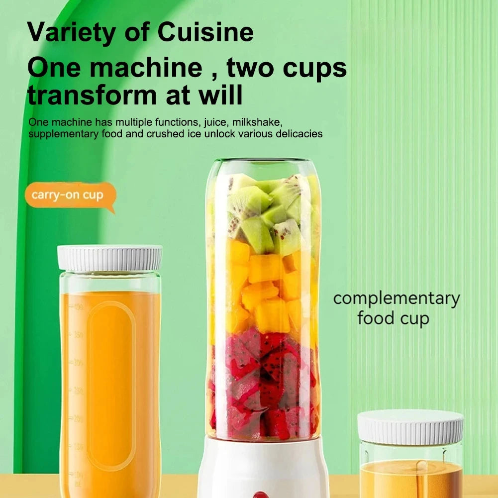 Portable Electric Blender Juicer 40W USB-Rechargeable - Cordless with Juicer Cup