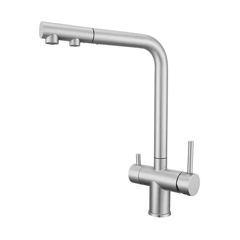 Stainless Steel Kitchen Sink Faucet- Pull Down Sprayer 2 Handle - Filter Purifier Faucet Dual Sprayer for Drinking