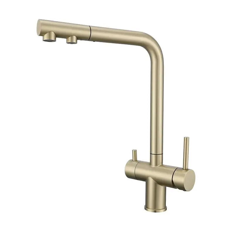 Stainless Steel Kitchen Sink Faucet- Pull Down Sprayer 2 Handle - Filter Purifier Faucet Dual Sprayer for Drinking